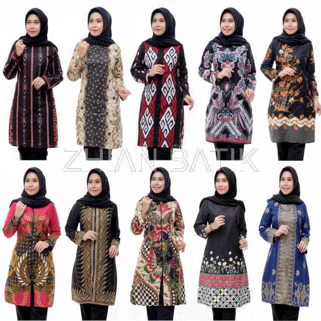 TUNIK BATIK MOTIF SERAGAM BATIK DIANPUTRI BAJU BATIK WANITA