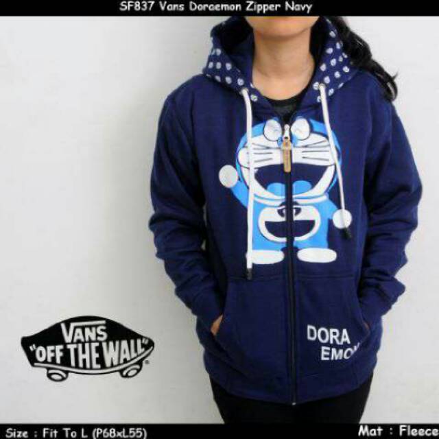  Jaket switer doraemon polkadot navy Shopee Indonesia