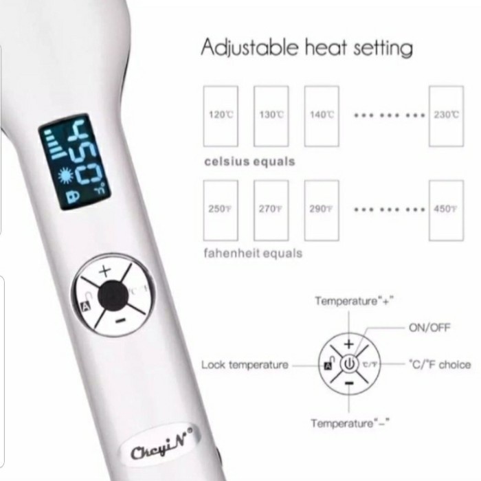 Xendadira Catok Rambut Digital Ckeyin Hair Straightener Lcd Display Catok Murah