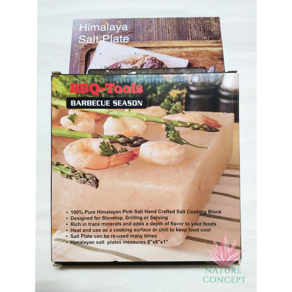Himalayan Salt Plate Block Grilling BBQ Serving Platter Alas Garam Himalaya 20x20x2.5 cm