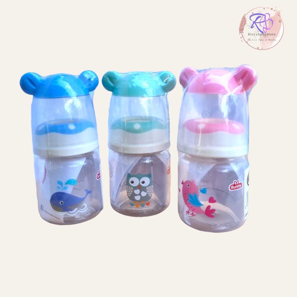 LustyBunny Square Bottle Botol Susu With Ear Hood ukuran 60 ml/ 125 ml / 250 ml