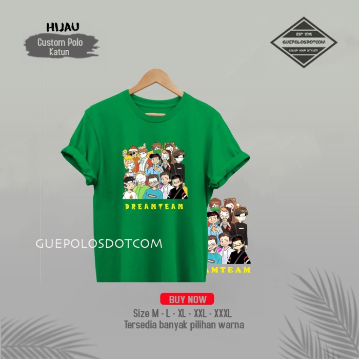 BAJU - KAOS MINECRAFT DREAM SMP FULL MEMBER - TSHIRT DREAM SMP M - 2, HIJAU FUJI -RADSHA CLOTH