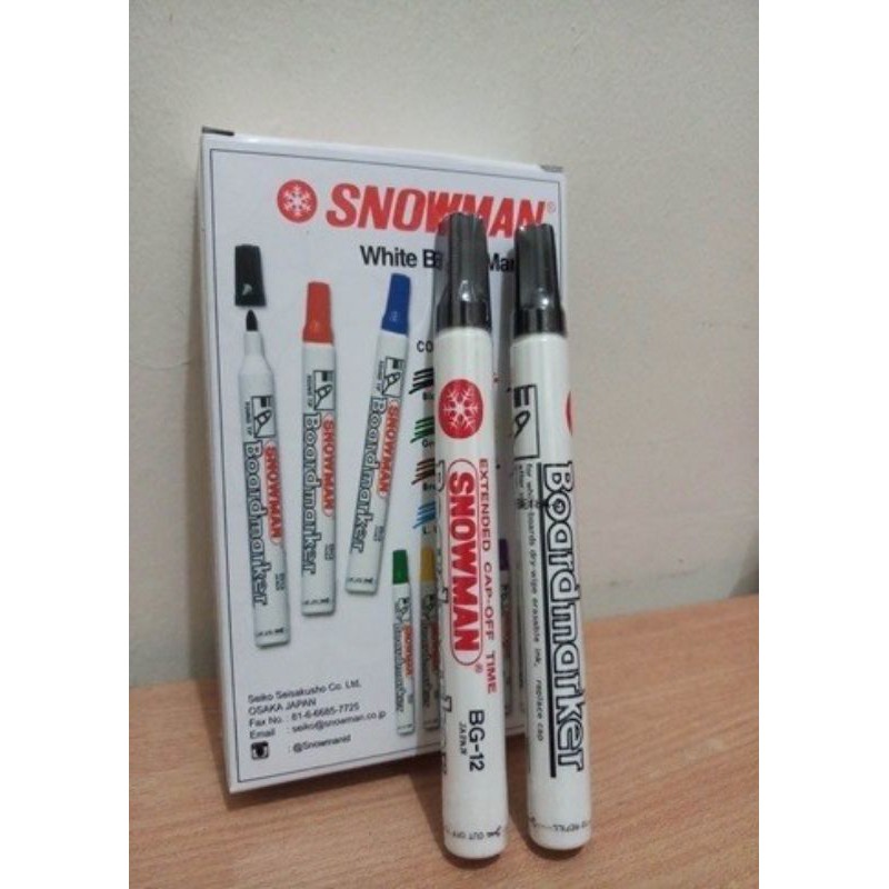 

Spidol Snowman Whiteboard BG12 Warna Hitam Satuan