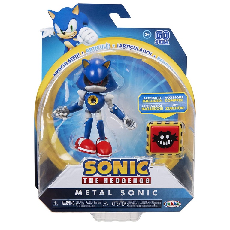 JAKKS Pacific Action Figure 4 Inch Sonic -Metal Sonic With Trap Spring