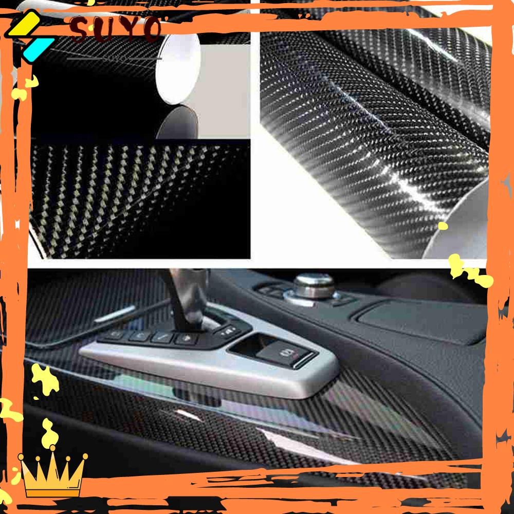 Suyou Stiker Film Vinyl 7d Carbon Fiber Glossy 12 &quot;X60&quot; Anti Air Bebas Gelembung Untuk Mobil