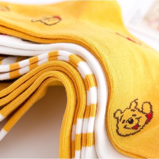 Kaos Kaki Anak Perempuan Sekolah TK SD Motif Cewek Korea Disney Beruang WINNIE THE POOH Terbaru S2