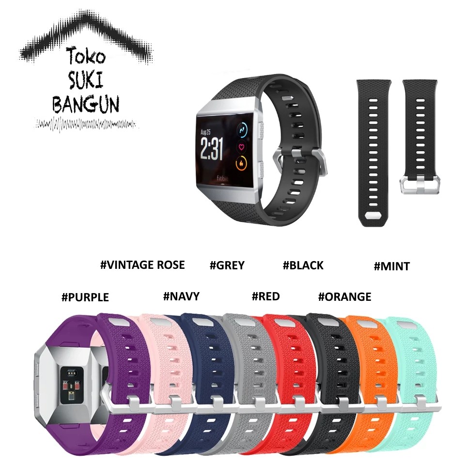 TALI JAM Fit IONIC Rubber PLAIN Silicone Watch Band Strap