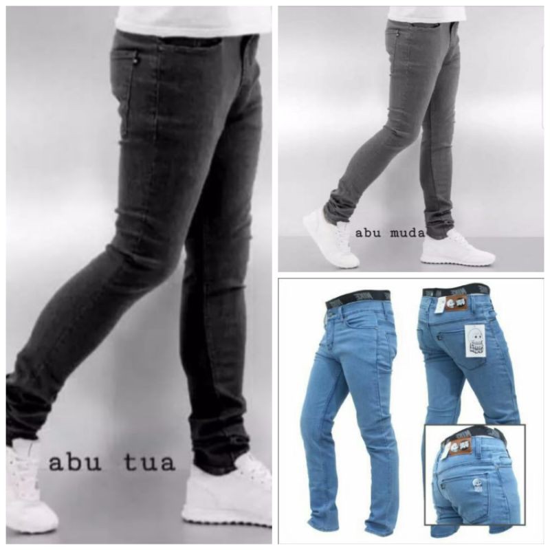 Celana jeans skinny pria panjang denim slimfit jeans terpopuler