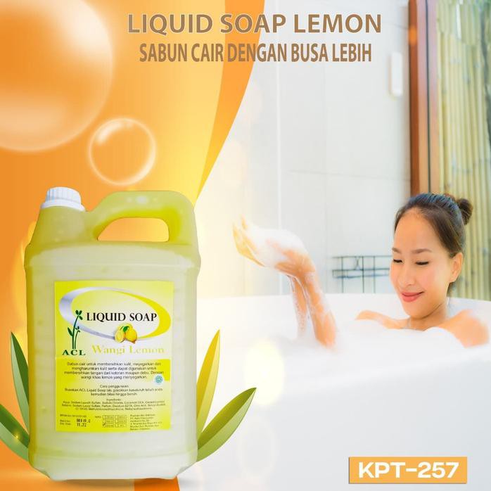 LIQUID SOAP LEMON 5 KG melembutkan kulit sabun cair wangi pembersih hemat