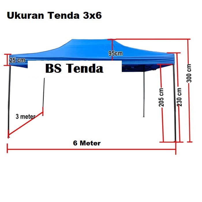 Tenda Lipat Ukuran 3x6 Besi Premium / Tenda Matic / Folding Tent