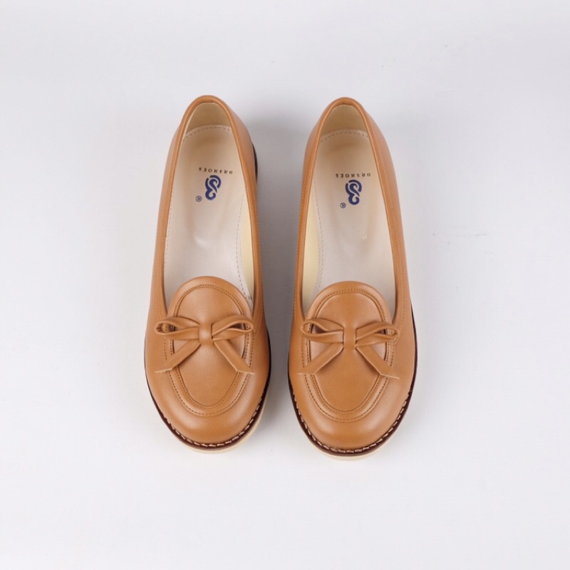 [SIAP KIRIM] BRShoes34 Tan Sepatu Kerja Casual Flat Wanita