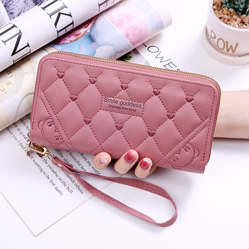 ASIN829 Dompet Wanita Long Zipper Fashion Coin Wallet D307 Fashion Wallet Multifungsi Folding Wallet/Bahan Butik Impor/Dua Ritsleting