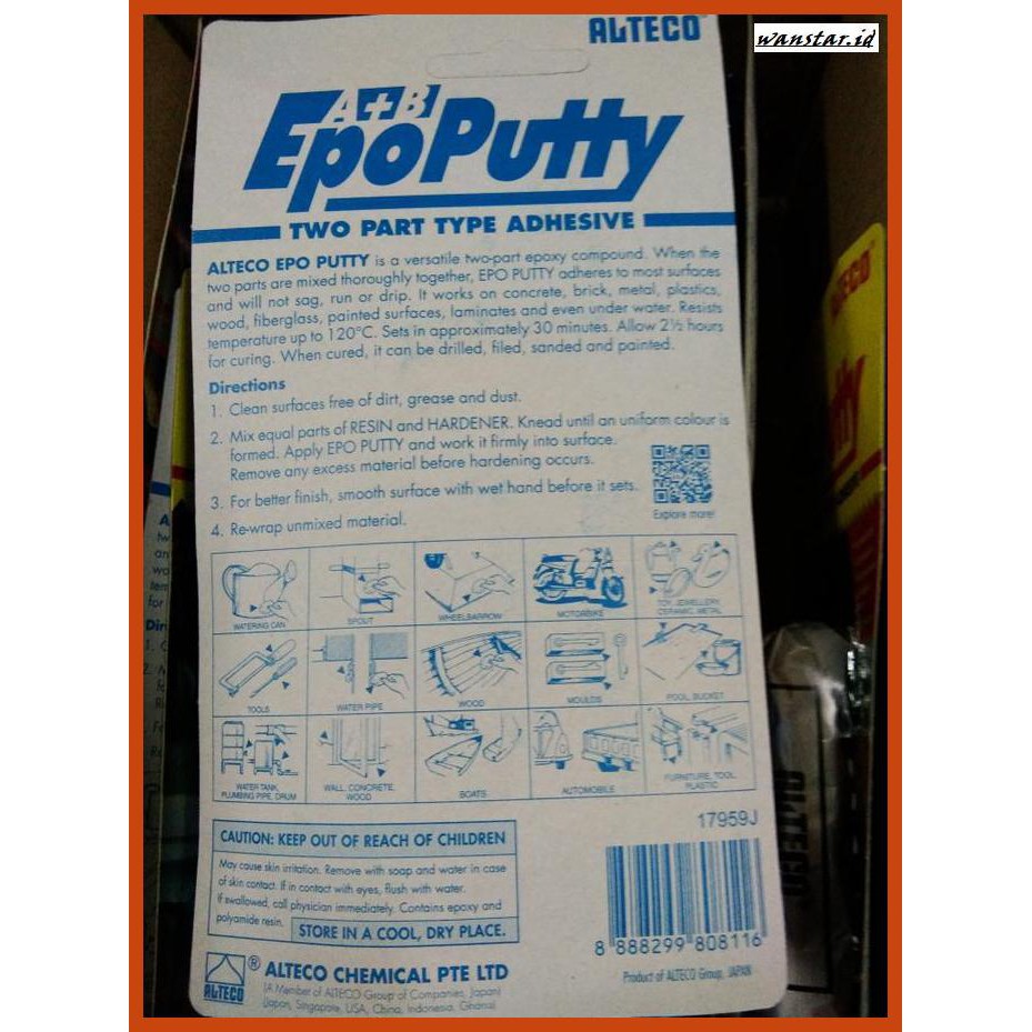 

TAKEREP- LEM ALTECO EPOPUTTY / EPO PUTTY 100 GRAM ( NEW STOK) -TNALAES-EPAT.