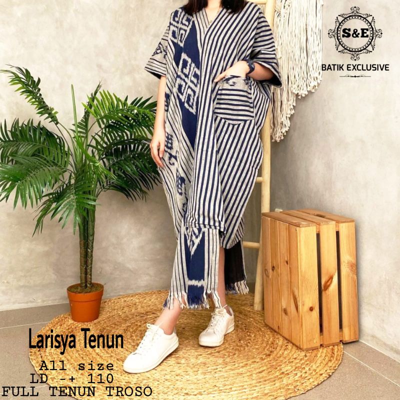 LARISYA TENUN / GAMIS TENUN / BAJU WANITA BAHAN TENUN TROSO ORIGINAL / BAJU KONDANGAN