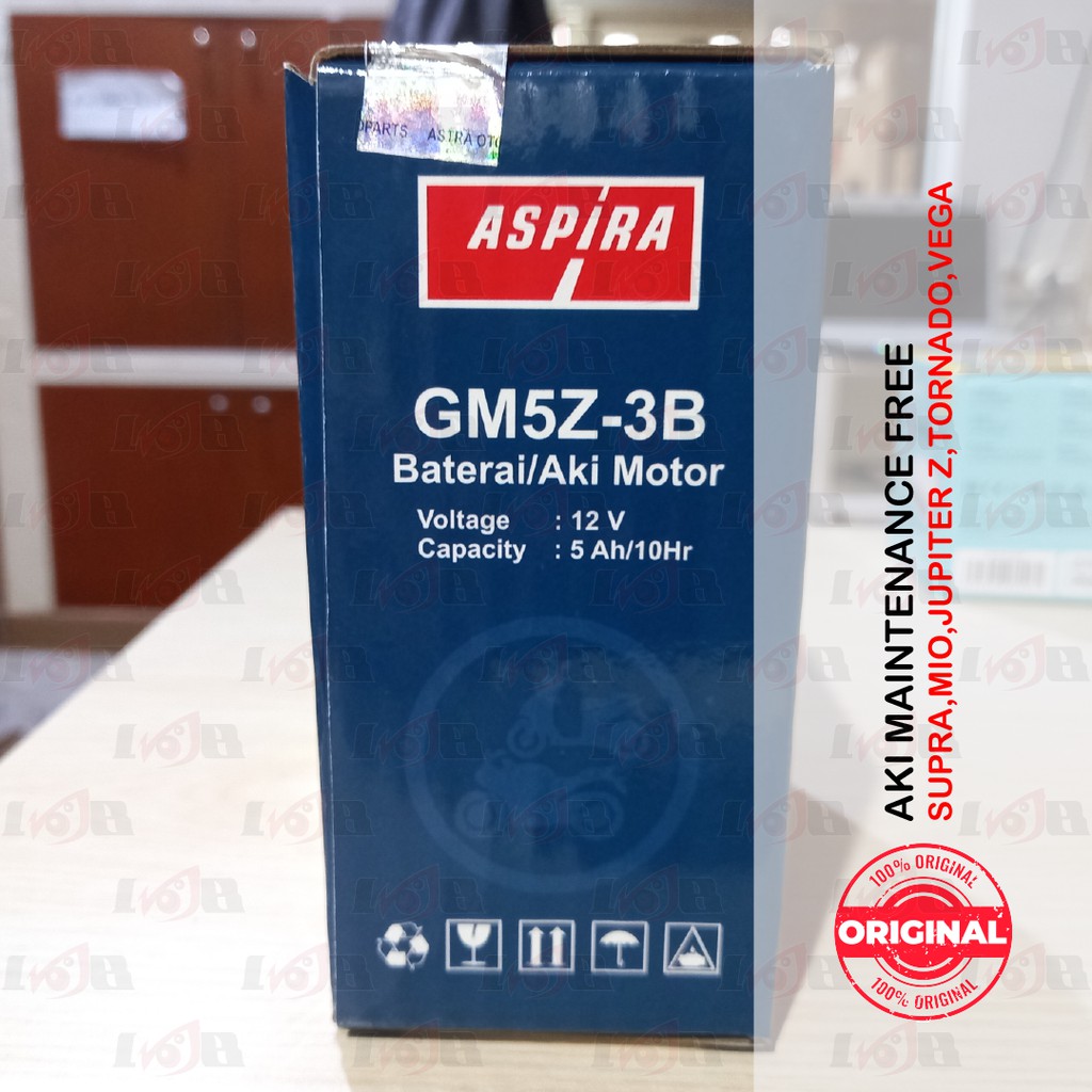 Aspira GM5Z-3B Aki Kering Accu MF Grand Supra Mio Vega F1zr Smash GT6A