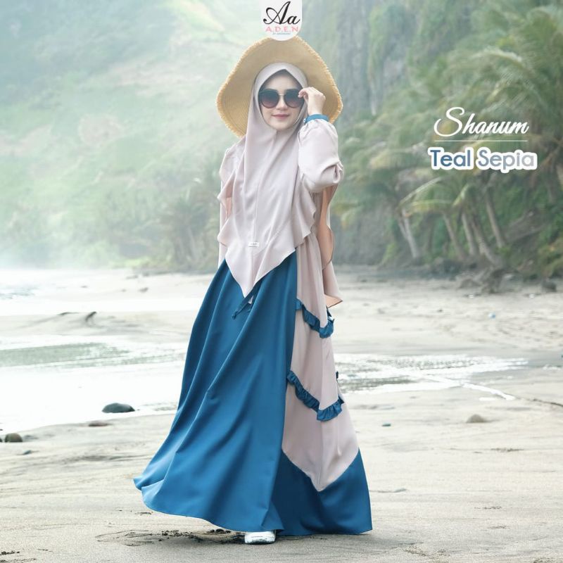 Gamis Set Khimar Syari Toyobo Shanum Dress Ori by Aden Hijab