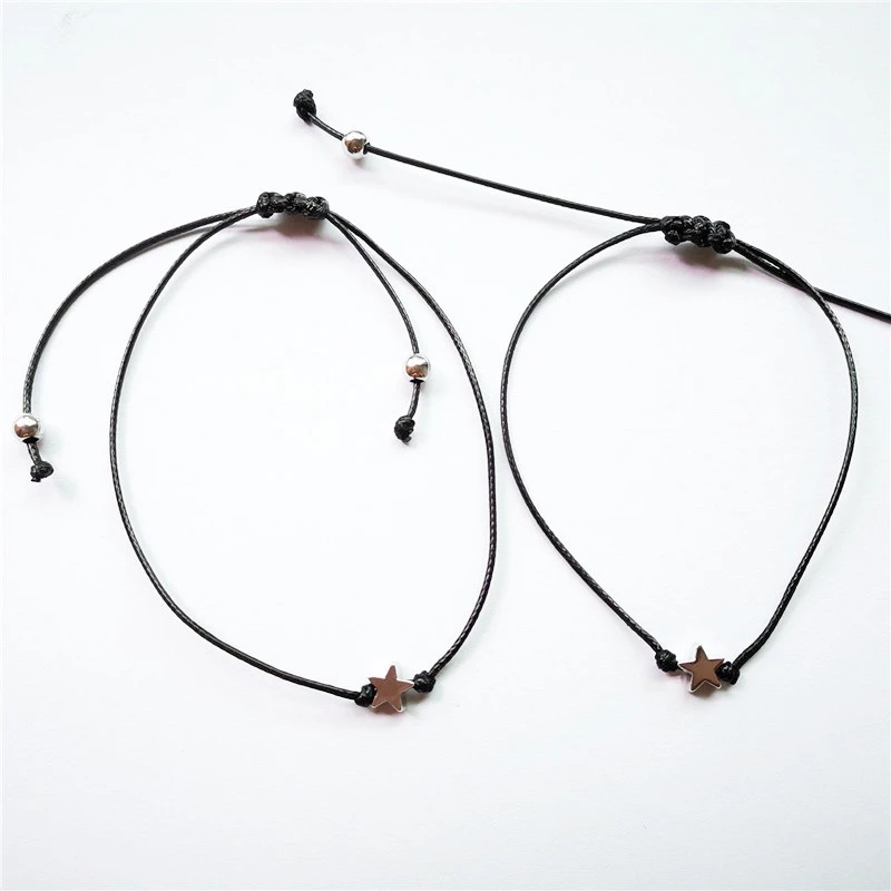 2pcs / Set Gelang Tali Kepang Warna Merah Desain Bunga Bahan Tembaga Untuk Pasangan
