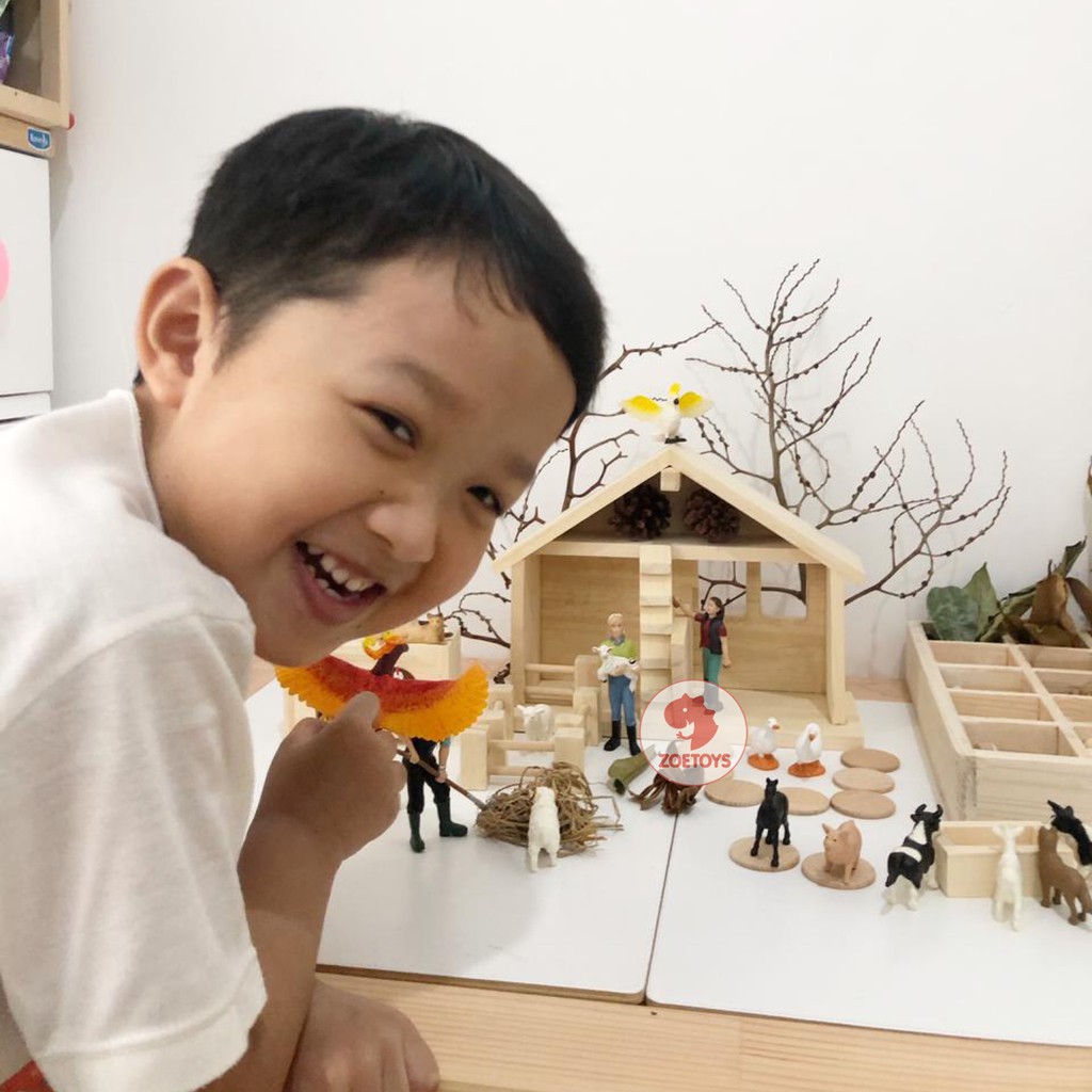 Zoetoys Wooden Farm House Complete Set | Mainan Edukasi Anak