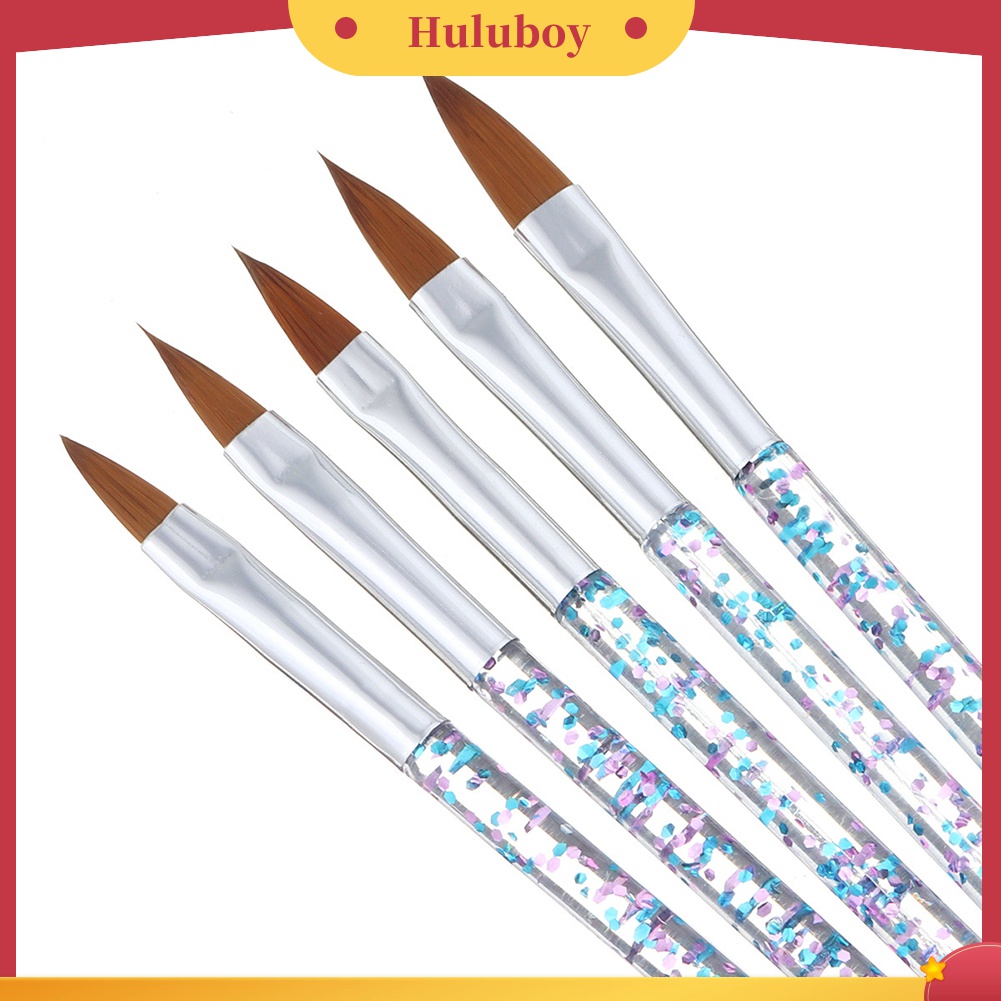 Huluboy Huluboy♡ 5pcs / Set Brush Pen Untuk Melukis Kuku Motif Bunga