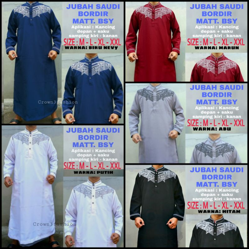 JUBAH ARAB VIRAL PRIA KATUN &amp; BSY BORDIR BERKUALITAS TERBARU * BISA COD