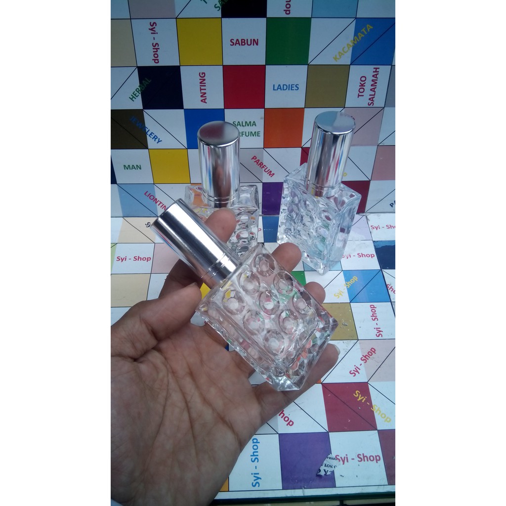 Botol Parfum Spray Kotak Full Tekstur 30 ml