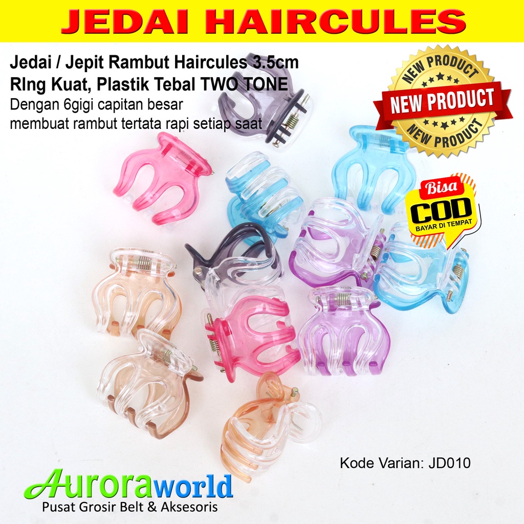 Auroraworld Jedai Haircules Jepit Rambut Haircules Super 3.5cm Bahan Tebal dan Kuat