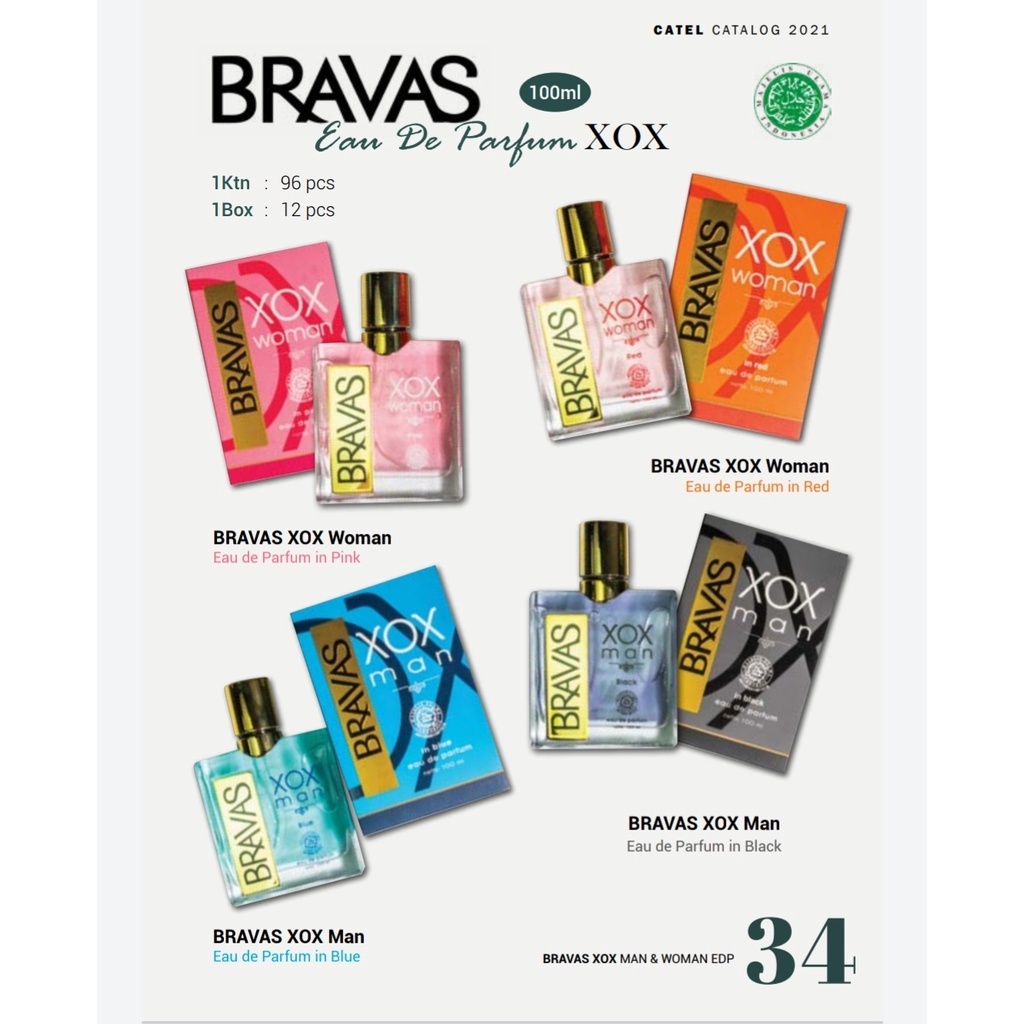 BRAVAS Parfum EDP XOX 100 ML Eau De Parfum HALAL 100% Original