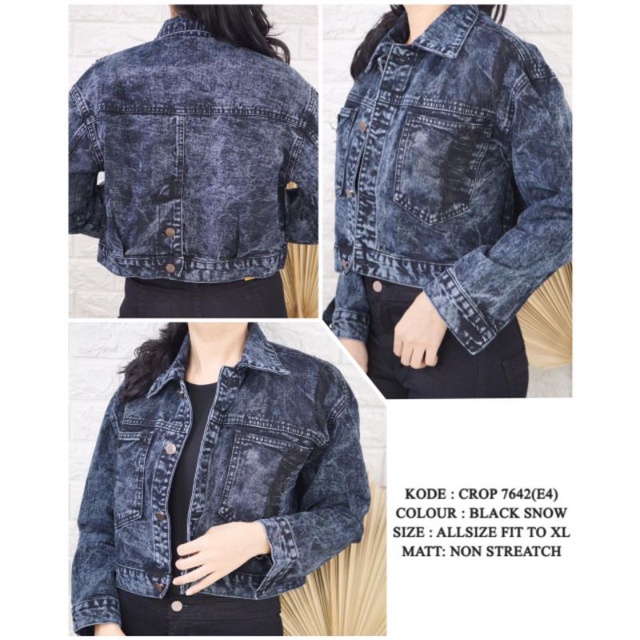 Hot Deals Jaket Crop Wanita - Jaket Jeans Crop Terbaru - Jaket Crop Model Kancing Belakang - Best