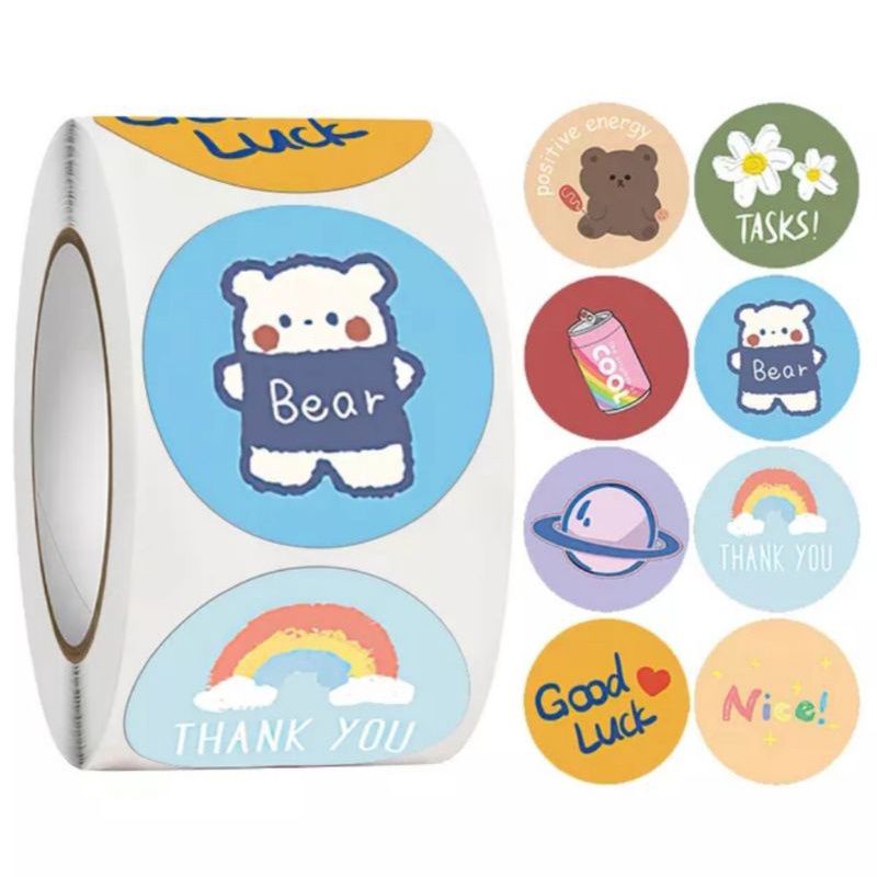 

Sticker Lucu Murah Gambar Bunga Beruang 500pcs