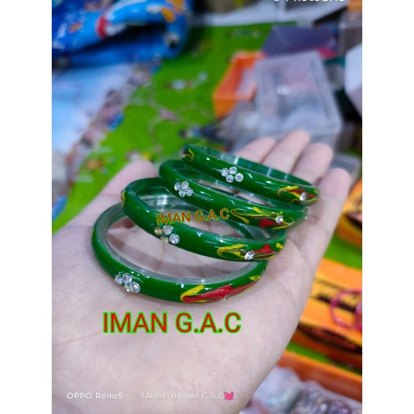 Gelang kaca akrilik anak dan tanggung/gelang india kaca