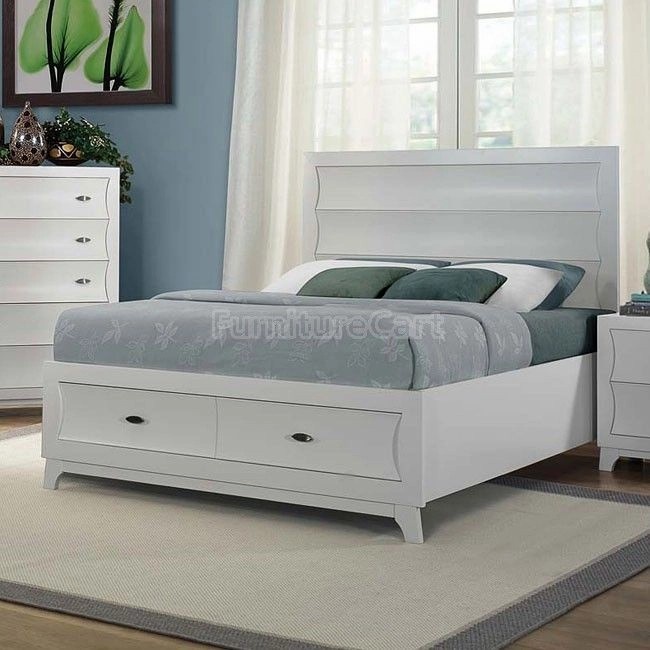 Tempat Tidur Minimalis Dipan Klasik / Dipan Laci Duco Putih -120x200 - 200x200 MJ08