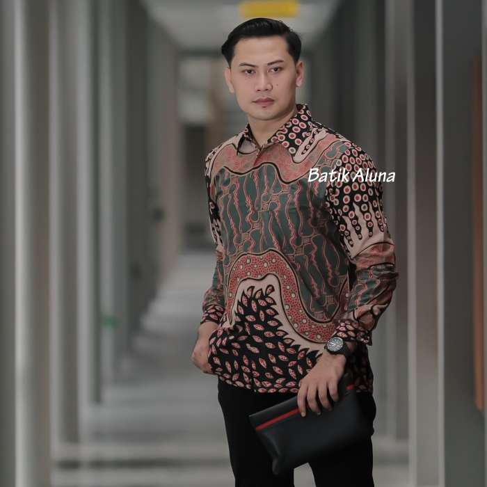 Baju Batik Pria Lengan Panjang Kemeja Batik Pria Lengan Panjang Modern Batik Cowok Modern Slimfit