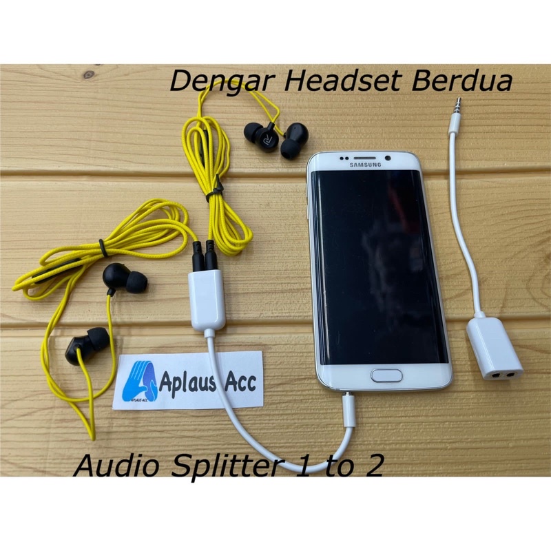 Audio Splitter 3.5mm 1 To 2 Buat dengar Headet Berdua
