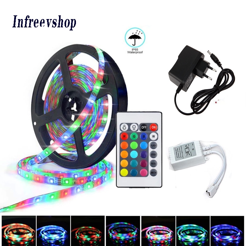 LAMPU LED STRIP RGB  WARNA WARNI 5 meter DEKORASI DINDING KAMAR ETALASE VIRAL