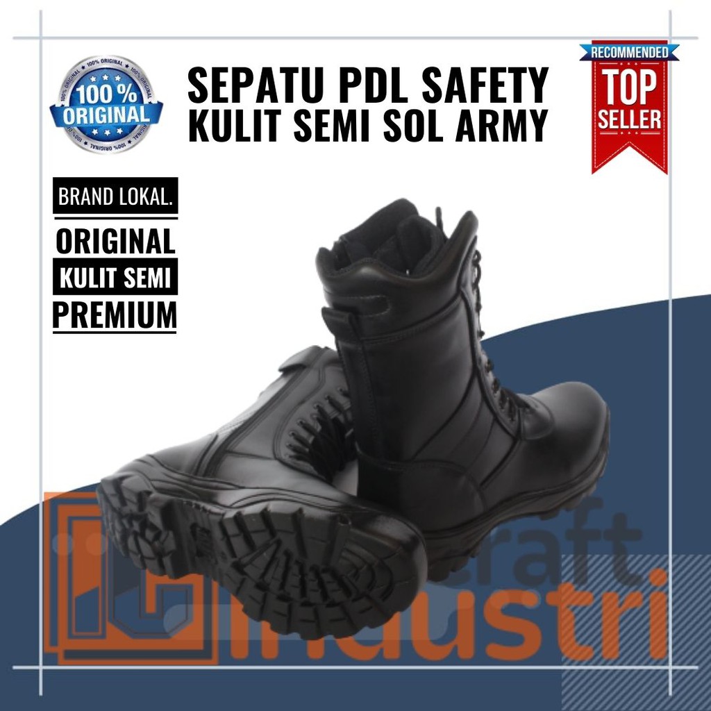 [KULIT ASLI &amp; UJUNG BESI] Sepatu PDL TNI AD Kulit Asli Safety Sepatu Dinas Polri Security Satpam Banser Pria Sepatu Kerja Dinas