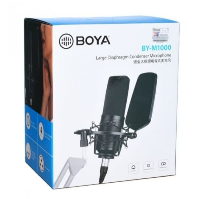 BOYA BY-M1000 Large Diaphragm Cardioid Condenser Microphone Mic