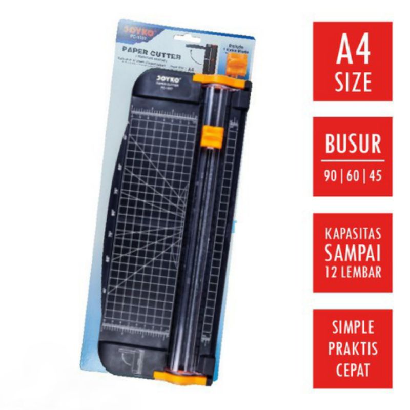

PAPER CUTTER A4 | PEMOTONG KERTAS JOYKO PC-1637 ALAS HITAM