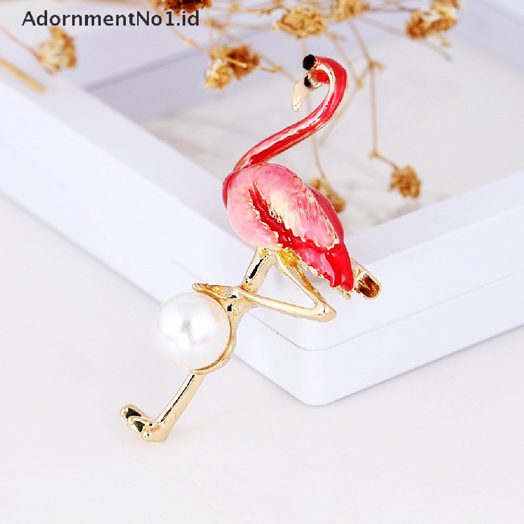 (AdornmentNo1) Bros Pin Enamel Bentuk Flamingo Untuk Pria / Wanita