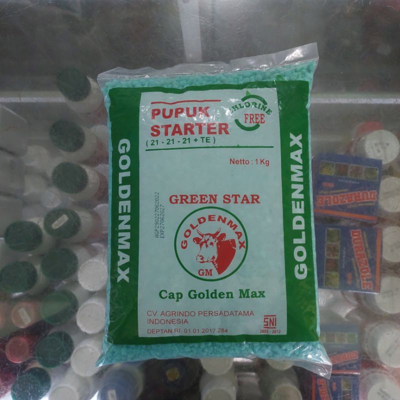 NPK 21 21 21 PUPUK STARTER GREEN STAR 1 KG CAP GOLDEN MAX