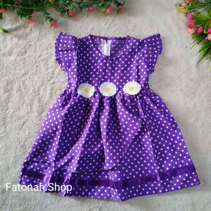 Dress anak 1 2 tahun polka gaun anak cewek perempuan ( dress sun POLKA )