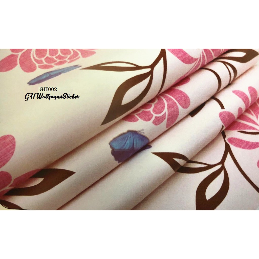 Wallpaper stiker dinding hiasan dinding dekorasi dinding rumah ukuran 45x9meter motif bunga