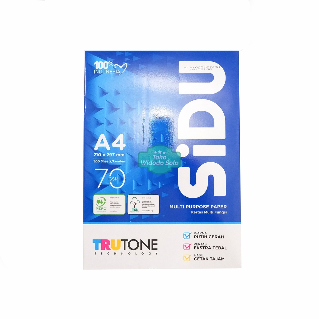 

1 RIM HVS Sinar Dunia A4 70 Gram Putih Polos 210x297mm - Isi 500 Lembar