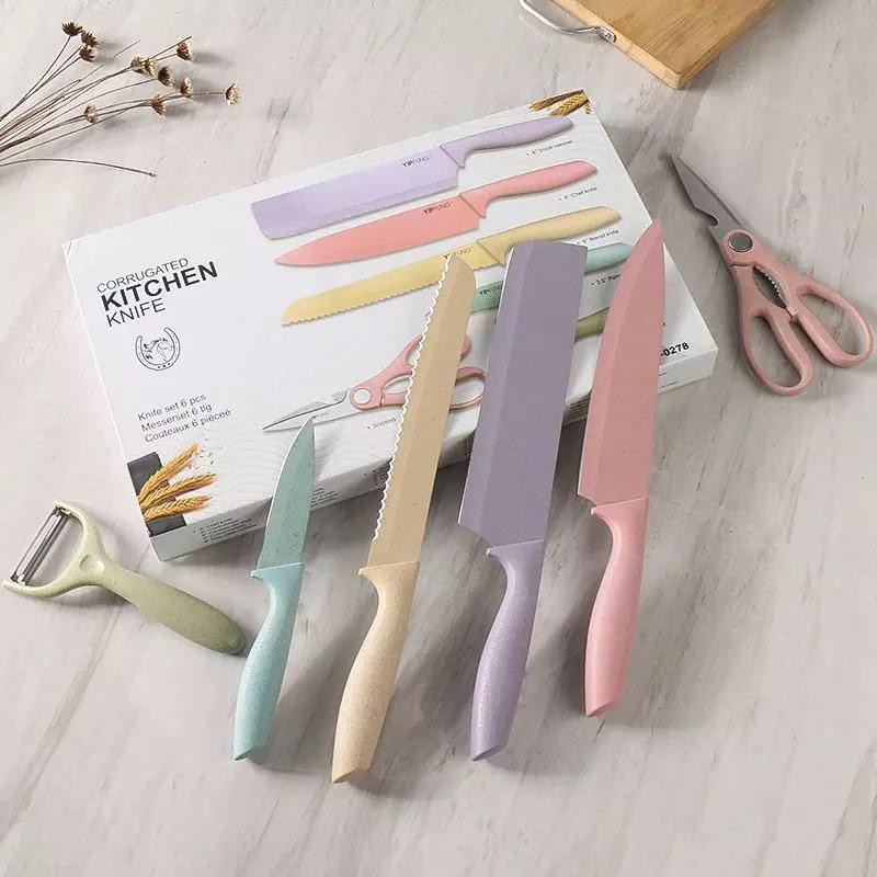 PISAU DAPUR SET KRAMIK ANDIN KITCHEN KNIFE SET 6 IN 1 MULTICOLOR