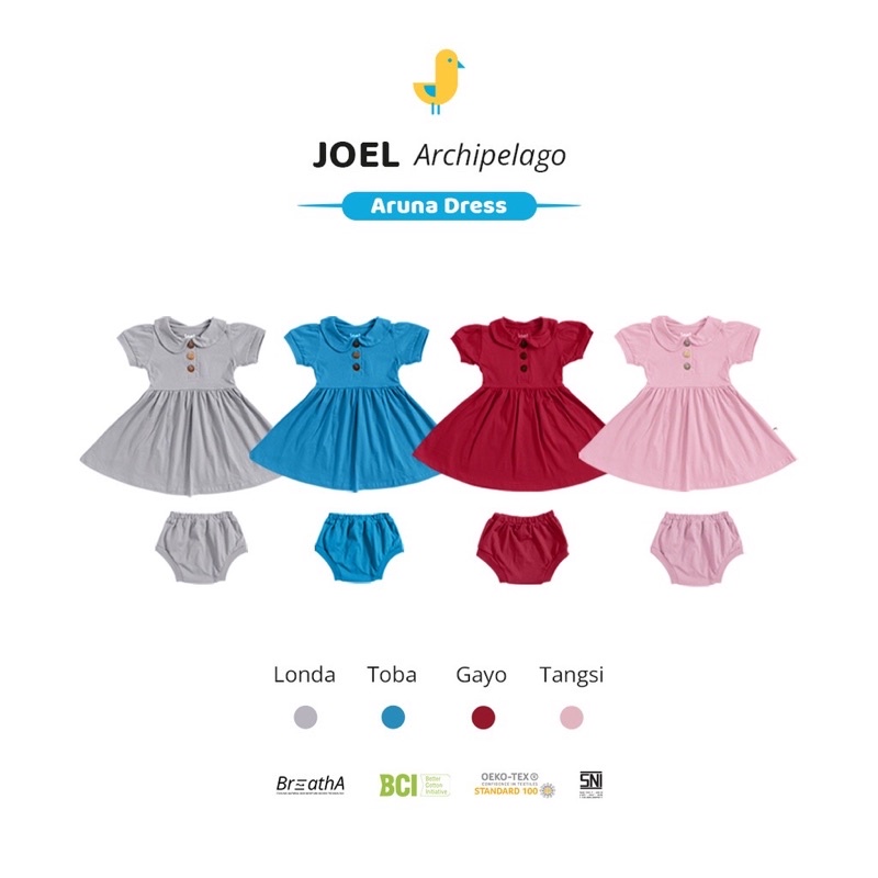 Aruna Dress Anak Perempuan + Bloomer  Newborn - 3 Thn - Joel Semesta Series