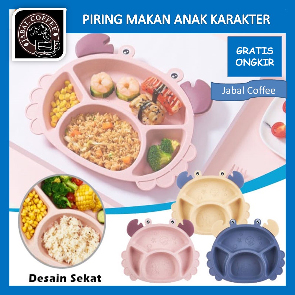 Tempat Makanan Bayi Balita Tempan Makanan Sebaguna Murah Piring Makan Anak Karakter Kepiting 4 Sekat