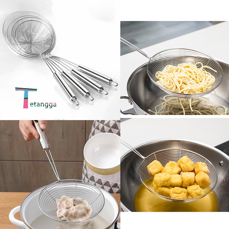 Saringan Minyak Tirisan Goreng Serokan Masak Stainless Tahan Panas Kitchen Colander Spoon/ RH-2182