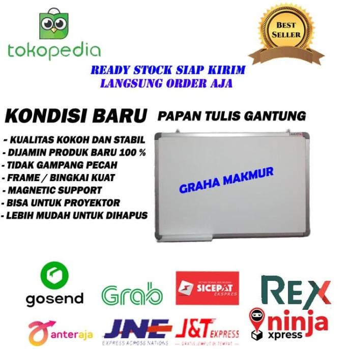 

Papan Tulis Whiteboard Kantor Besar Magnet Gantung SAKANA 90 x 120 cm