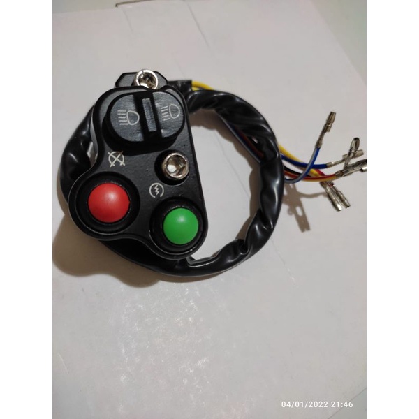 HOLDER SAKLAR 3 TOMBOL KANAN STARTER ON OFF LAMPU HIGH LOW BEAM / KIRI  KLAKSON SEIN PUSH ON TEMBAK 