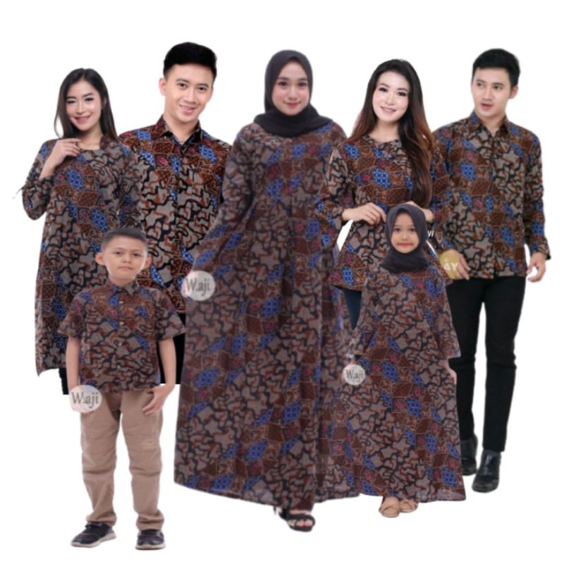 BATIK COUPLE KELUARGA MOTIF SENO ABRI SARIMBIT BATIK ASLI PEKALONGAN