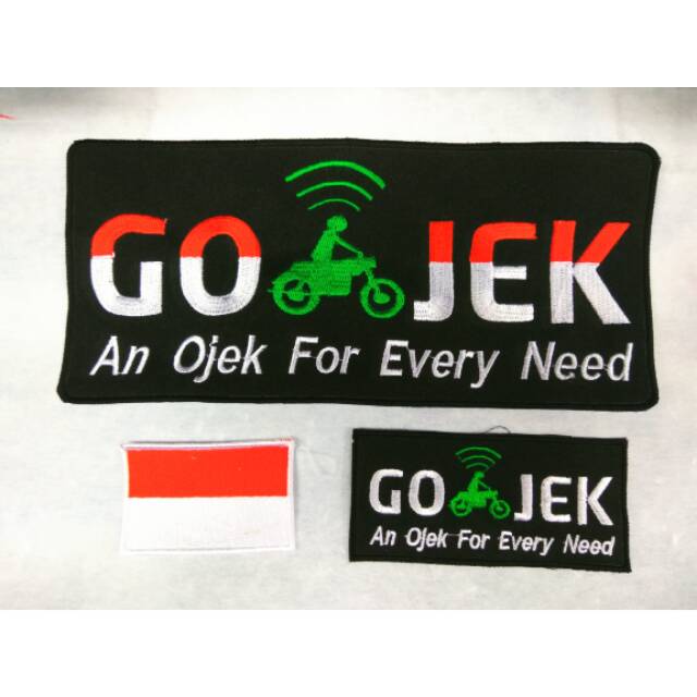 

Bordir GOJEK / GO-JEK Merah Putih